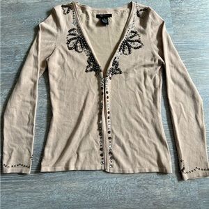 BCBG Max Azria Y2K open beaded cardigan